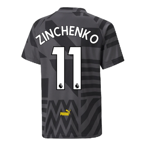 2022-2023 Man City Pre-Match Jersey (Black) - Kids (ZINCHENKO 11)
