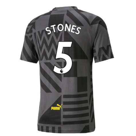 2022-2023 Man City Pre-Match Jersey (Black) (STONES 5)