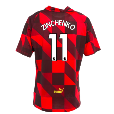 2022-2023 Man City Pre-Match Jersey (Tango Red) (ZINCHENKO 11)