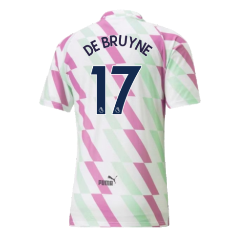 2022-2023 Man City Pre-Match Shirt (White) (DE BRUYNE 17)