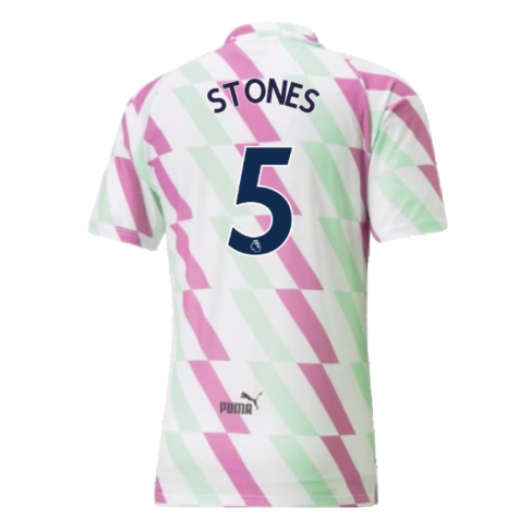 2022-2023 Man City Pre-Match Shirt (White) (STONES 5)
