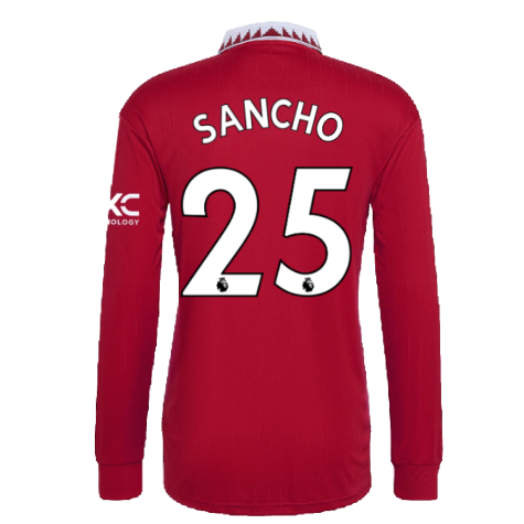 2022-2023 Man Utd Long Sleeve Home Shirt (SANCHO 25)