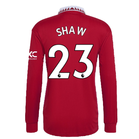 2022-2023 Man Utd Long Sleeve Home Shirt (SHAW 23)