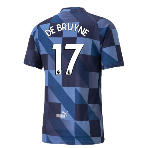 2022-2023 Manchester City Pre-Match Jersey (Blue-Navy) (De Bruyne 17)