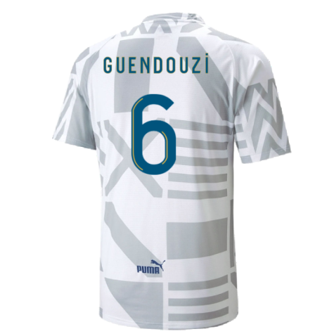 2022-2023 Marseille Pre-Match Jersey (White) (GUENDOUZI 6)
