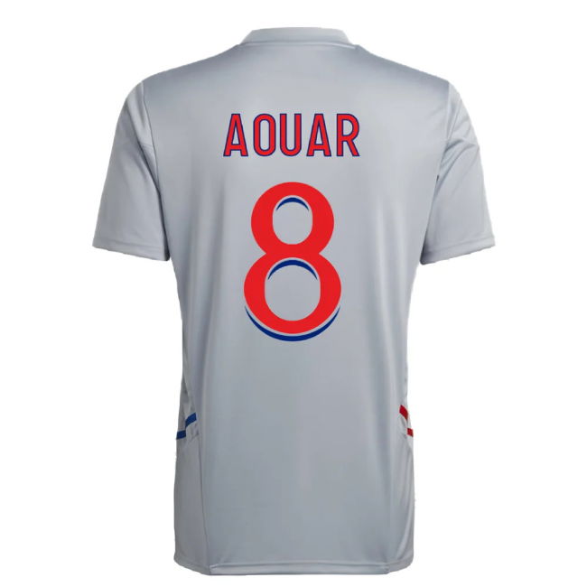 2022-2023 Olympique Lyon Training Jersey (Halo Silver) (AOUAR 8)