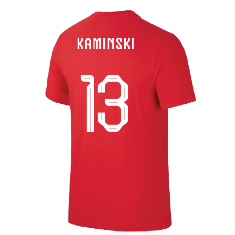 2022-2023 Poland World Cup Crest Tee (Red) (Kaminski 13)