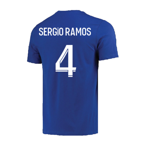2022-2023 PSG Crest Tee (Blue) - Kids (SERGIO RAMOS 4)