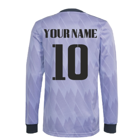 2022-2023 Real Madrid Long Sleeve Away Shirt (Your Name)