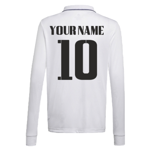 2022-2023 Real Madrid Long Sleeve Home Shirt (Your Name)