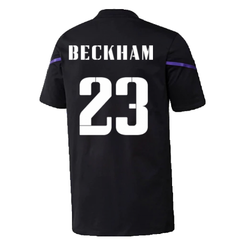 2022-2023 Real Madrid Training Tee (Black) (BECKHAM 23)