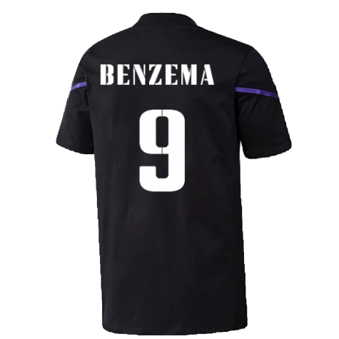 2022-2023 Real Madrid Training Tee (Black) (BENZEMA 9)
