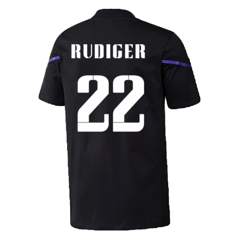 2022-2023 Real Madrid Training Tee (Black) (RUDIGER 22)