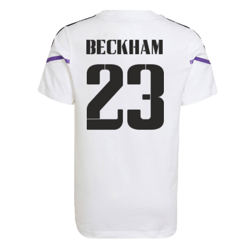 2022-2023 Real Madrid Training Tee (White) (BECKHAM 23)