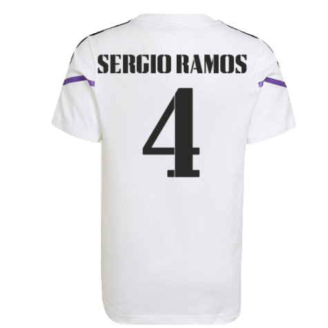 2022-2023 Real Madrid Training Tee (White) (SERGIO RAMOS 4)