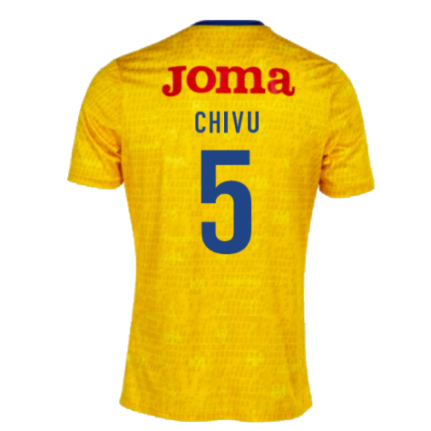 2022-2023 Romania Pre-Match Warm Up Shirt (Yellow) (CHIVU 5)