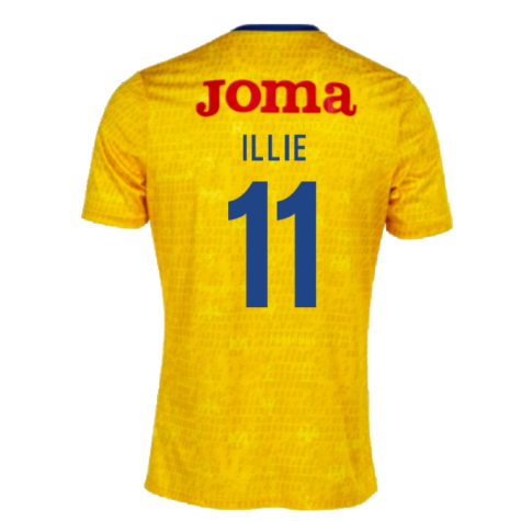 2022-2023 Romania Pre-Match Warm Up Shirt (Yellow) (ILLIE 11)