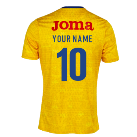 2022-2023 Romania Pre-Match Warm Up Shirt (Yellow) (Your Name)