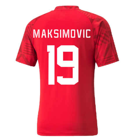 2022-2023 Serbia Pre-Match Jersey (Red) (MAKSIMOVIC 19)