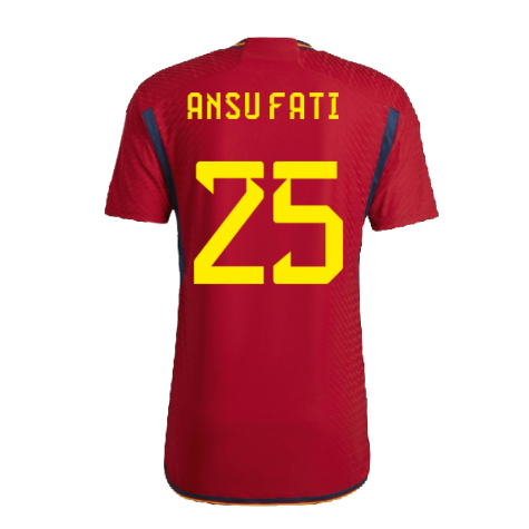 2022-2023 Spain Authentic Home Shirt (Ansu Fati 25)