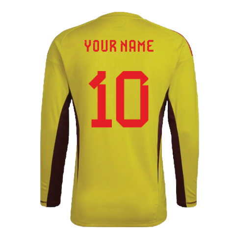 2022-2023 Spain Home Goalkeeper Shirt (Yellow) (Your Name)