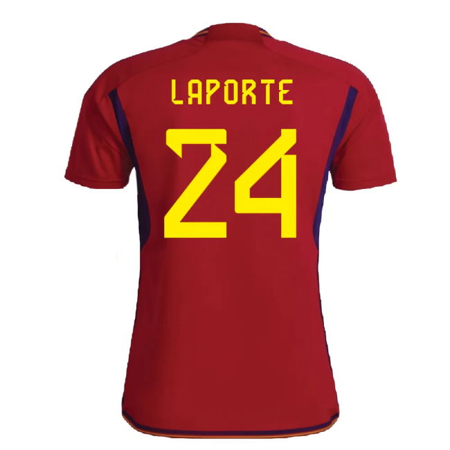 2022-2023 Spain Home Shirt (LAPORTE 24)