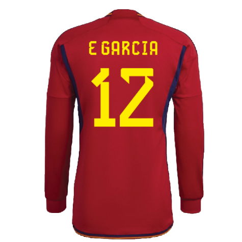2022-2023 Spain Long Sleeve Home Shirt (E GARCIA 12)