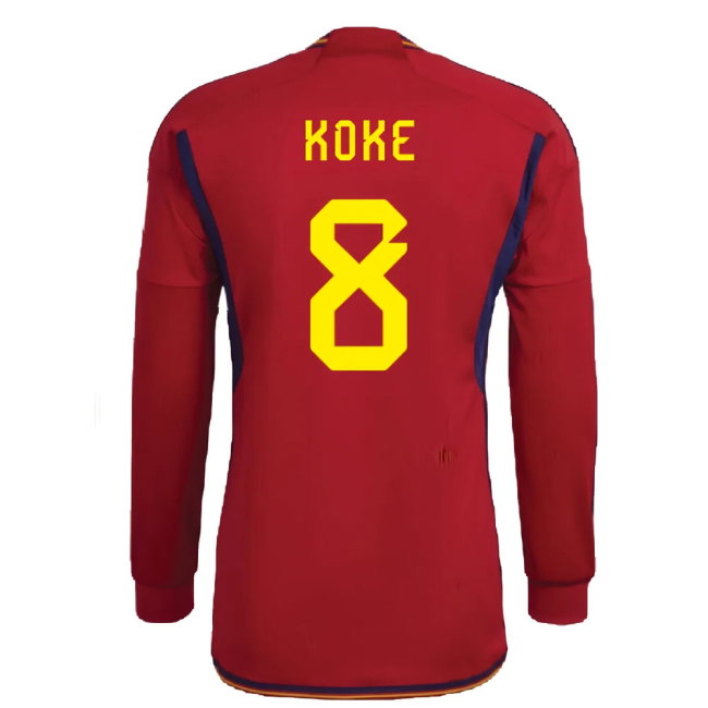 2022-2023 Spain Long Sleeve Home Shirt (KOKE 8)