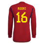 2022-2023 Spain Long Sleeve Home Shirt (RODRI 16)