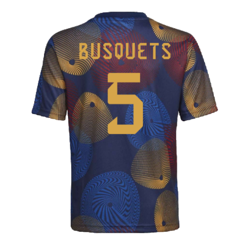 2022-2023 Spain Pre-Match Shirt (Kids) (BUSQUETS 5)