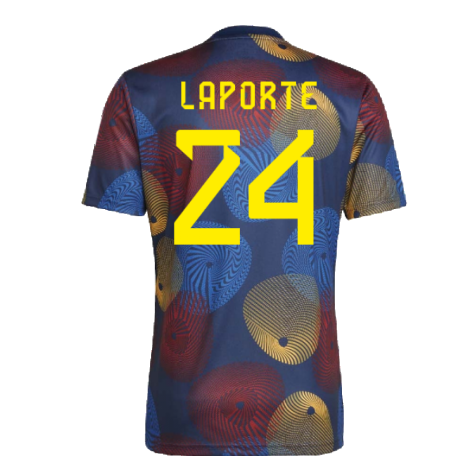 2022-2023 Spain Pre-Match Shirt (Navy) (LAPORTE 24)