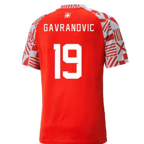 2022-2023 Switzerland Pre-Match Shirt (Red) (GAVRANOVIC 19)