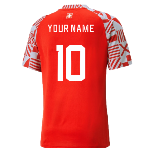 2022-2023 Switzerland Pre-Match Shirt (Red) (Your Name)