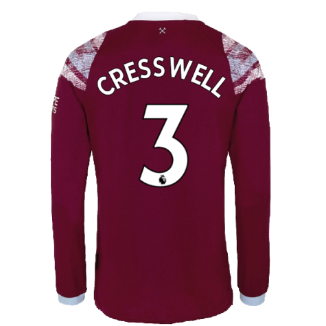 2022-2023 West Ham Long Sleeve Home Shirt (CRESSWELL 3)