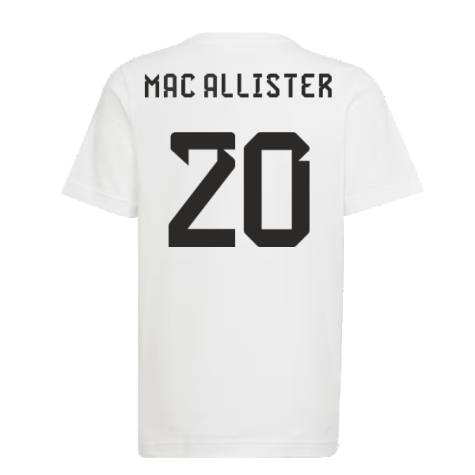 2022 Argentina World Cup Winners Tee (White) (MAC ALLISTER 20)