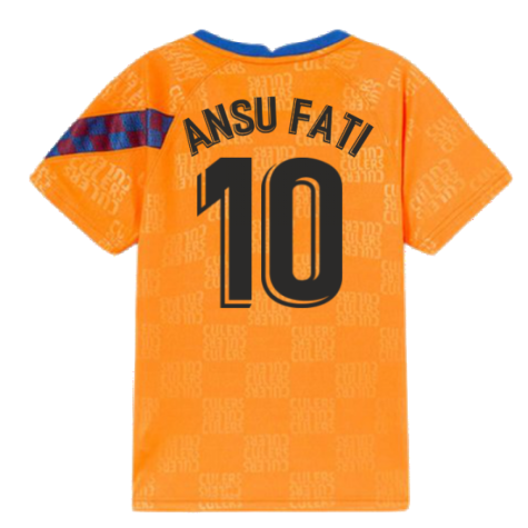 2022 Barcelona Nike Dri-Fit Pre Match Shirt (Kids) (ANSU FATI 10)