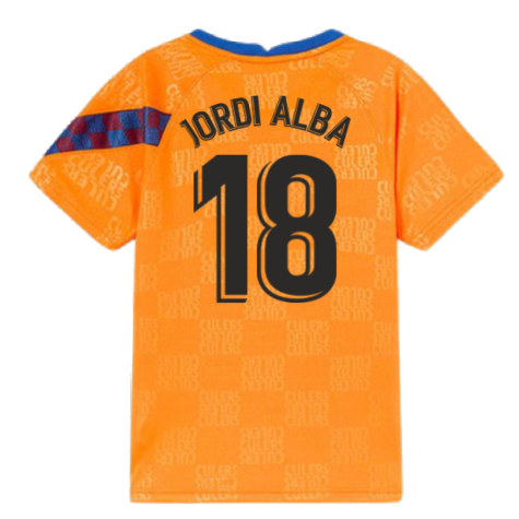 2022 Barcelona Nike Dri-Fit Pre Match Shirt (Kids) (JORDI ALBA 18)