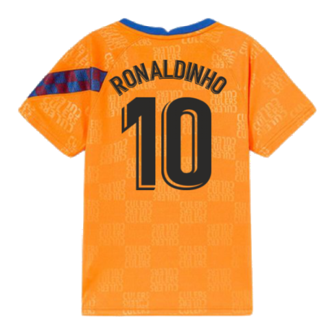 2022 Barcelona Nike Dri-Fit Pre Match Shirt (Kids) (RONALDINHO 10)