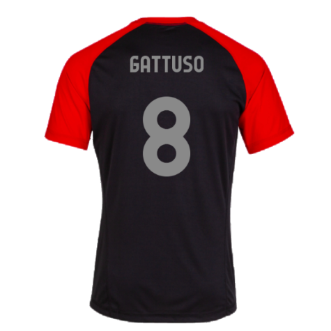 2023-2024 AC Milan Casuals Tee (Black) (Gattuso 8)