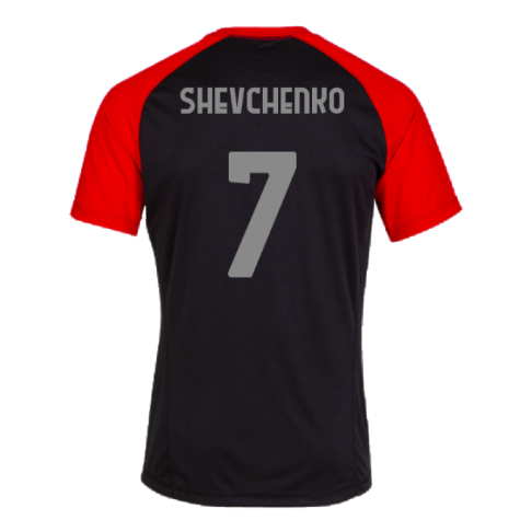 2023-2024 AC Milan Casuals Tee (Black) (Shevchenko 7)