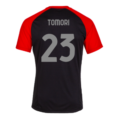 2023-2024 AC Milan Casuals Tee (Black) (Tomori 23)