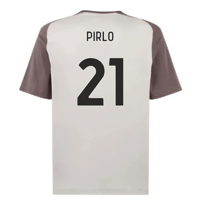 2023-2024 AC Milan Casuals Tee (Light Grey) (Pirlo 21)