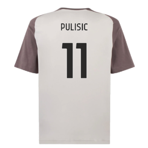 2023-2024 AC Milan Casuals Tee (Light Grey) (Pulisic 11)