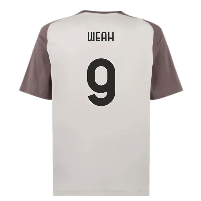 2023-2024 AC Milan Casuals Tee (Light Grey) (Weah 9)