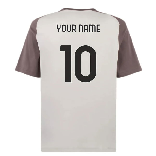 2023-2024 AC Milan Casuals Tee (Light Grey) (Your Name)