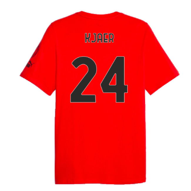 2023-2024 AC Milan FtblCore Graphic Tee (Red) (Kjaer 24)