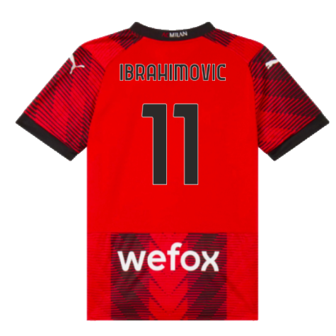 2023-2024 AC Milan Home Shirt (Kids) (Ibrahimovic 11)