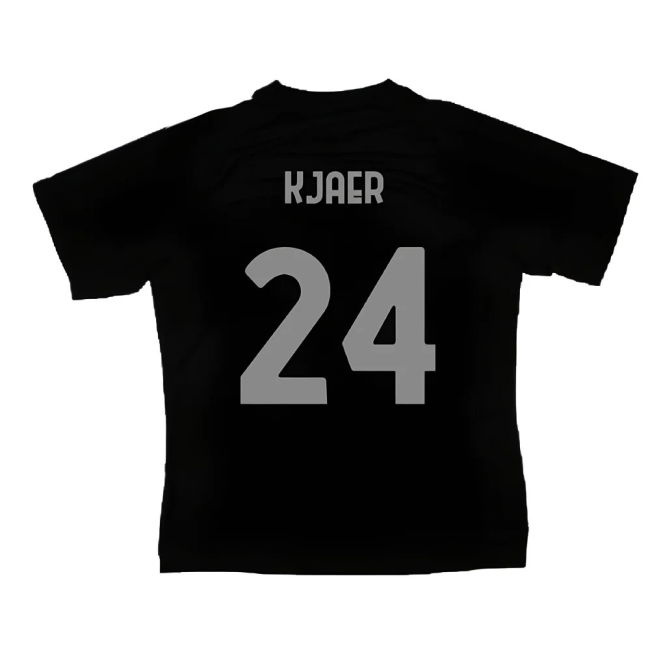 2023-2024 AC Milan Pre-Match Jersey (Black) (Kjaer 24)