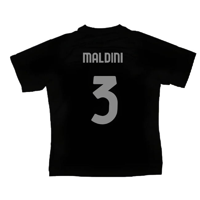 2023-2024 AC Milan Pre-Match Jersey (Black) (Maldini 3)