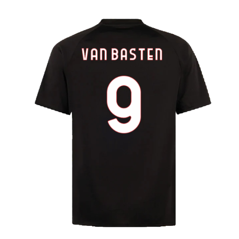 2023-2024 AC Milan Prematch SS Jersey (Black) (Van Basten 9)
